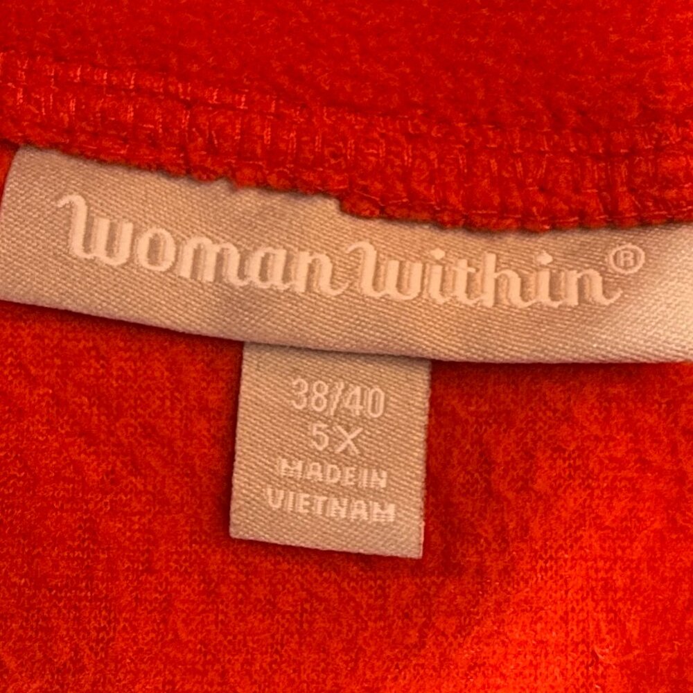 πWoman Within Ferrari Red Microfleece Quarter-Zip Pullover 5X 38/40 - Picture 10 of 12